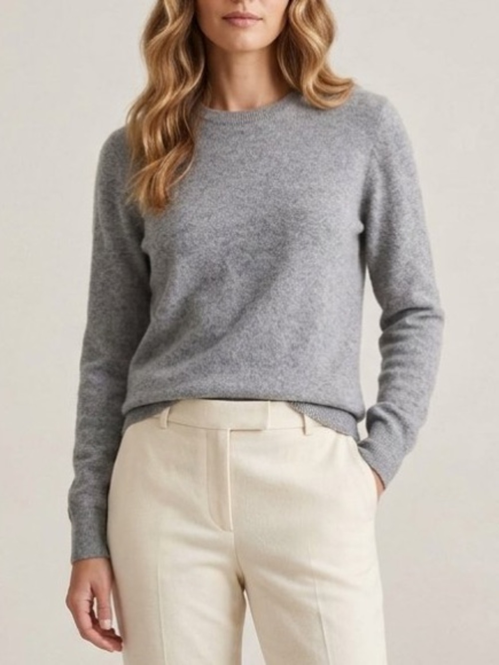 Quince Cashmere Crewneck Sweater Sz M Quiet Luxury Mid-weight Soft Knit